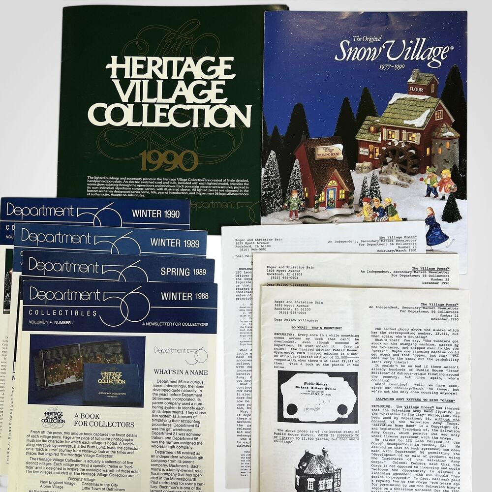 Vtg Dept 56 Newsletter Brochure Lot 1988-1991 History Text Images Village Press